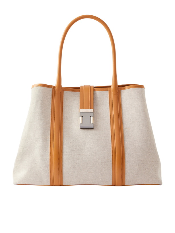 Photo: Christian Louboutin - Nox Leather-Trimmed Linen Tote Bag