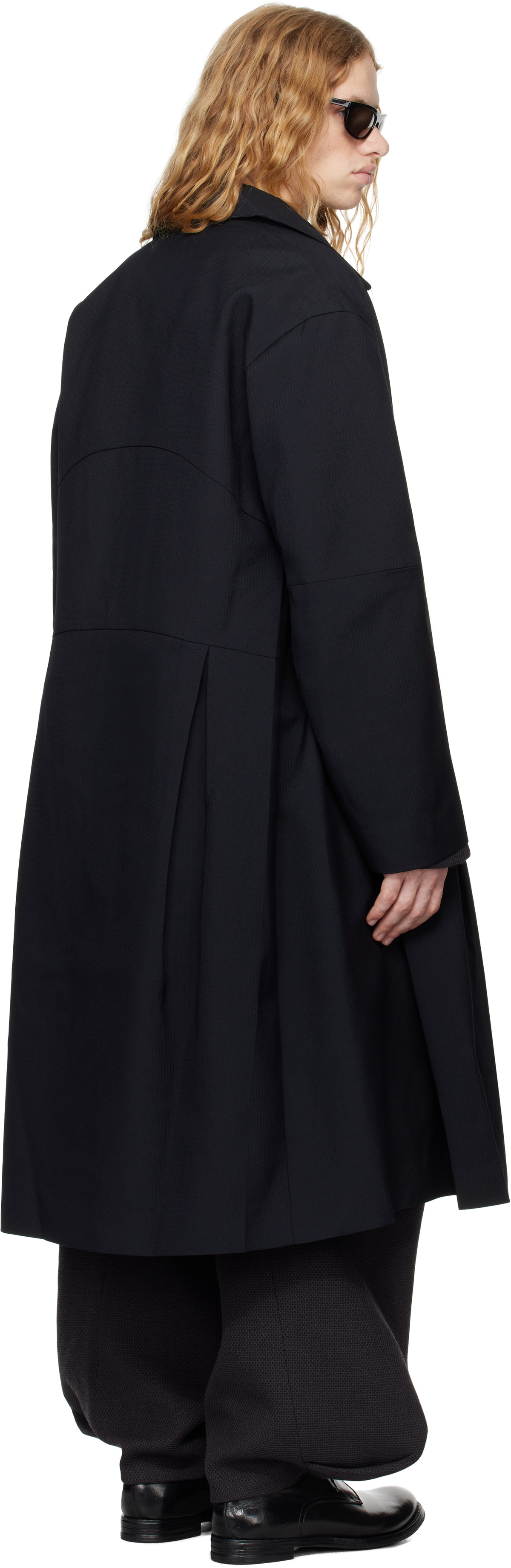 pet-tree-kor Navy Resonance Pleat Coat