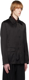 Dries Van Noten Black Spread Collar Jacket