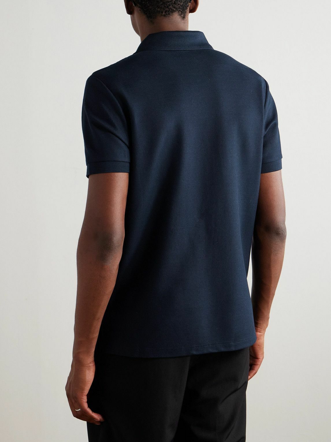 Dunhill - Logo-Embroidered Cotton-Piqué Polo Shirt - Blue