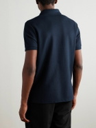 Dunhill - Logo-Embroidered Cotton-Piqué Polo Shirt - Blue