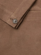 Stoffa - Throwing Fits Double-Breasted Cotton-Blend Moleskin Blazer - Brown