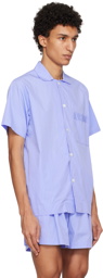 Tekla Blue Oversized Pyjama Shirt