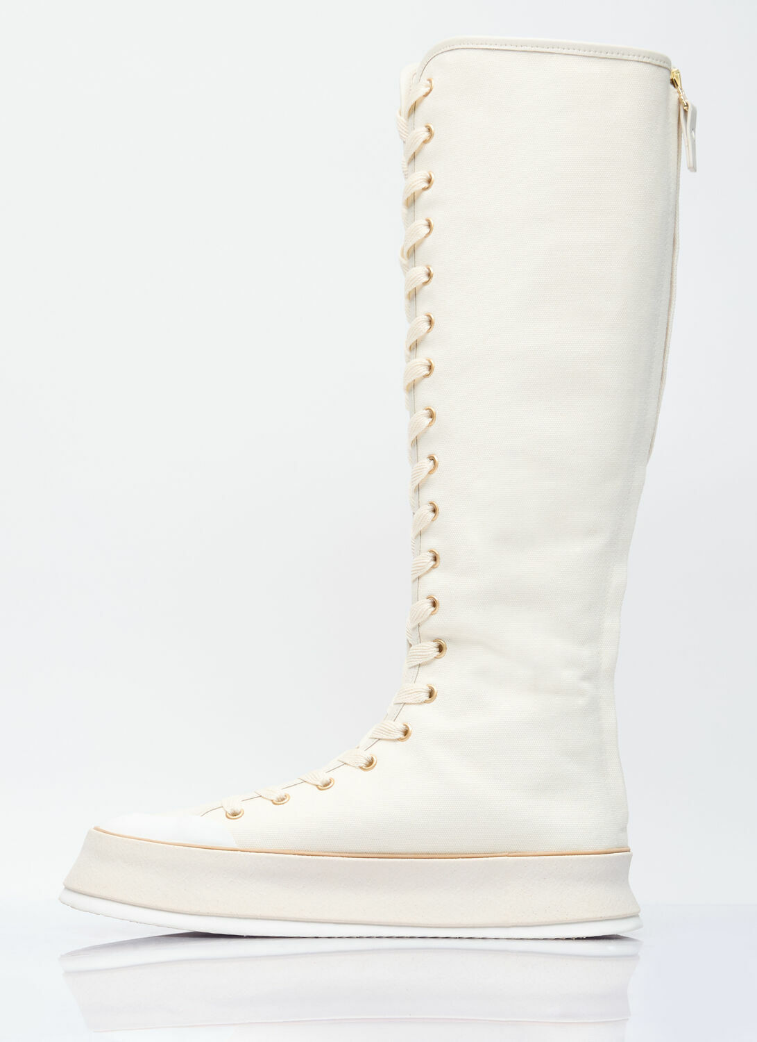 Max Mara Canvas Lace-Up Boots