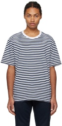 Nanamica White & Navy Striped T-Shirt