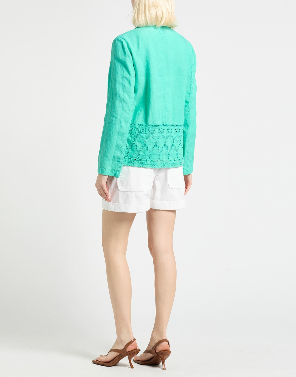 120% Lino Womens Blazer in Green