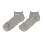 Burberry Grey Intarsia Logo Ankle Socks
