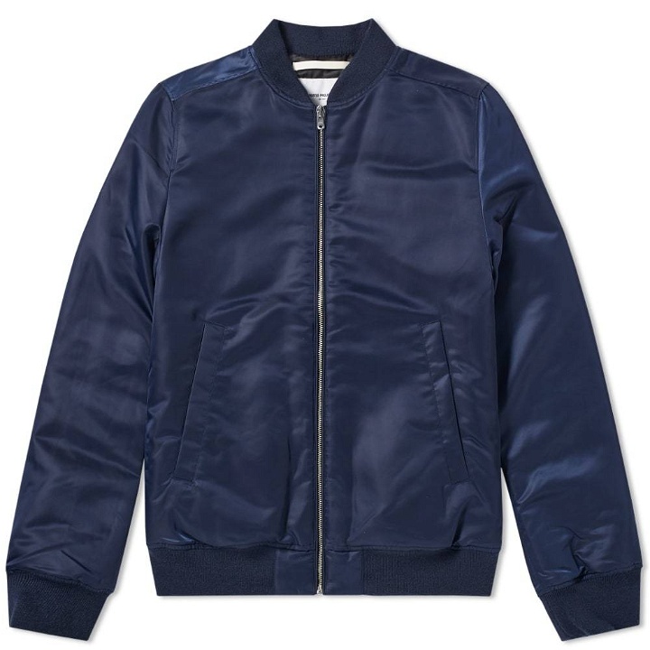 Photo: Norse Projects Ryan Sateen Bomber Jacket Blue