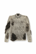 Diesel Destroyed jumper with floating yarns - Knitwear Mens in Grey