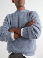 Sunspel - Brushed Shetland Wool Sweater - Blue