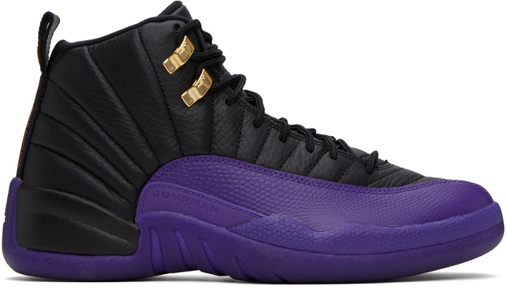 Photo: Nike Jordan Black & Purple Air Jordan 12 Sneakers