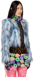 SHUTING QIU Blue Patchwork Jacket