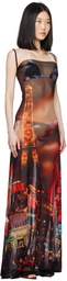 Jean Paul Gaultier Red 'The Cowl Neck Pigalle' Maxi Dress