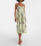 Dôen Benoit floral ramie midi dress