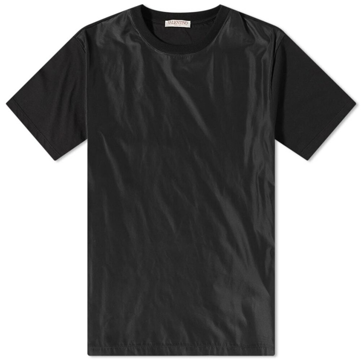Photo: Valentino Men's Taffeta Front Logo Back T-Shirt in Nero/Bianco