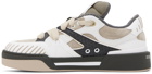 Dolce & Gabbana Beige & Gray Mixed-Material New Roma Sneakers