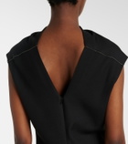Brunello Cucinelli Monili draped wool-blend gown