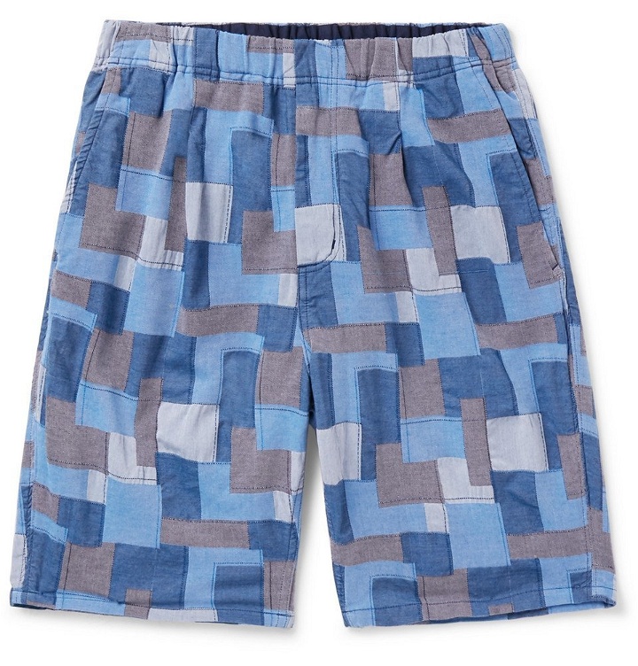 Photo: nonnative - Manager Easy Patchwork Cotton Shorts - Blue