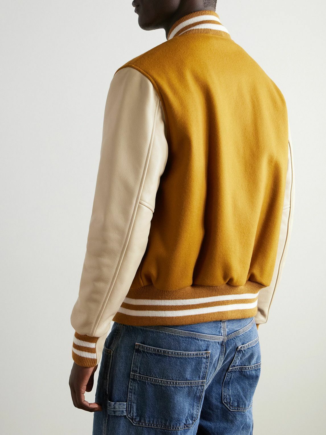 Golden Bear - The Albany Wool-Blend and Leather Varsity Jacket