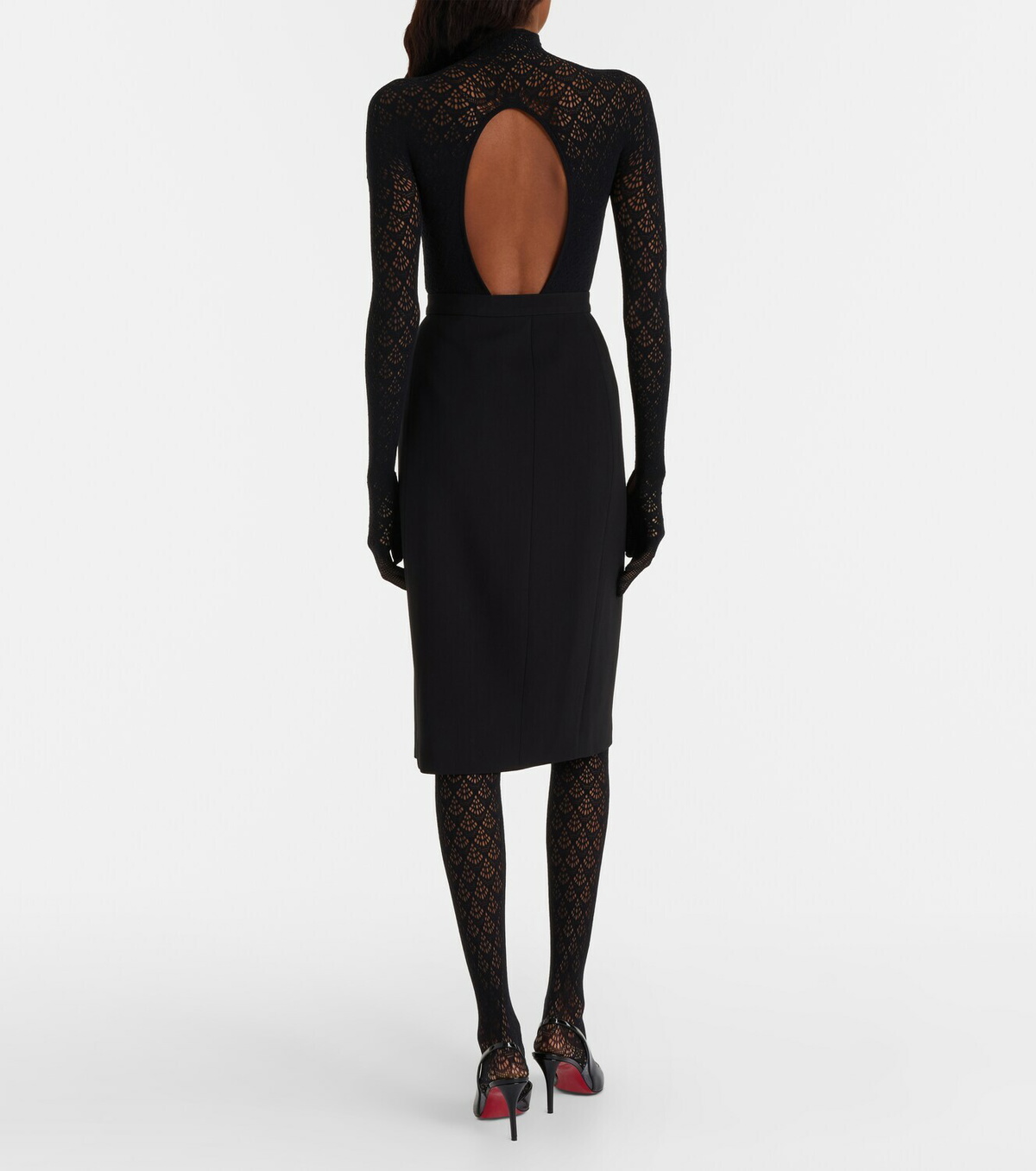 Wolford Mermaid cutout open-knit catsuit
