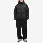 Men's AAPE Now Camo Badge Hooded Down Jacket in Black