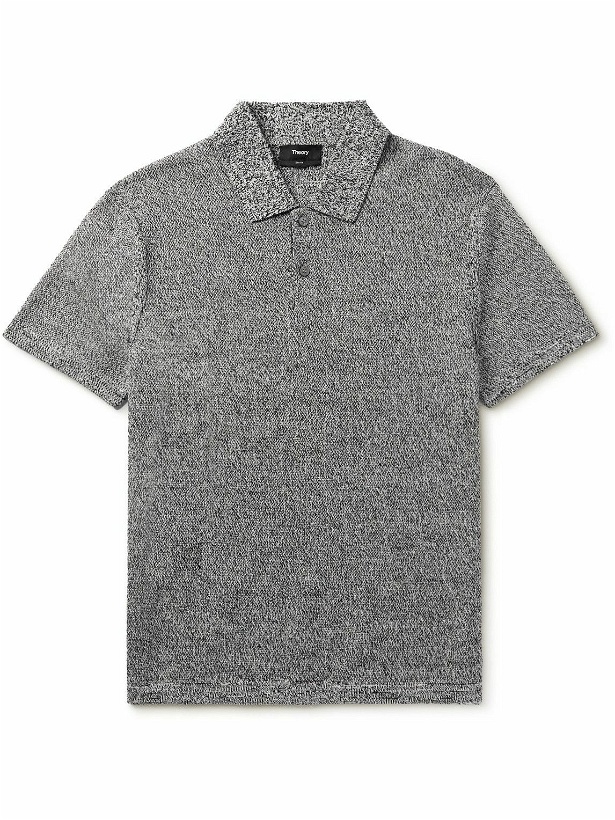 Photo: Theory - Nare Slim-Fit Cotton-Blend Polo Shirt - Gray