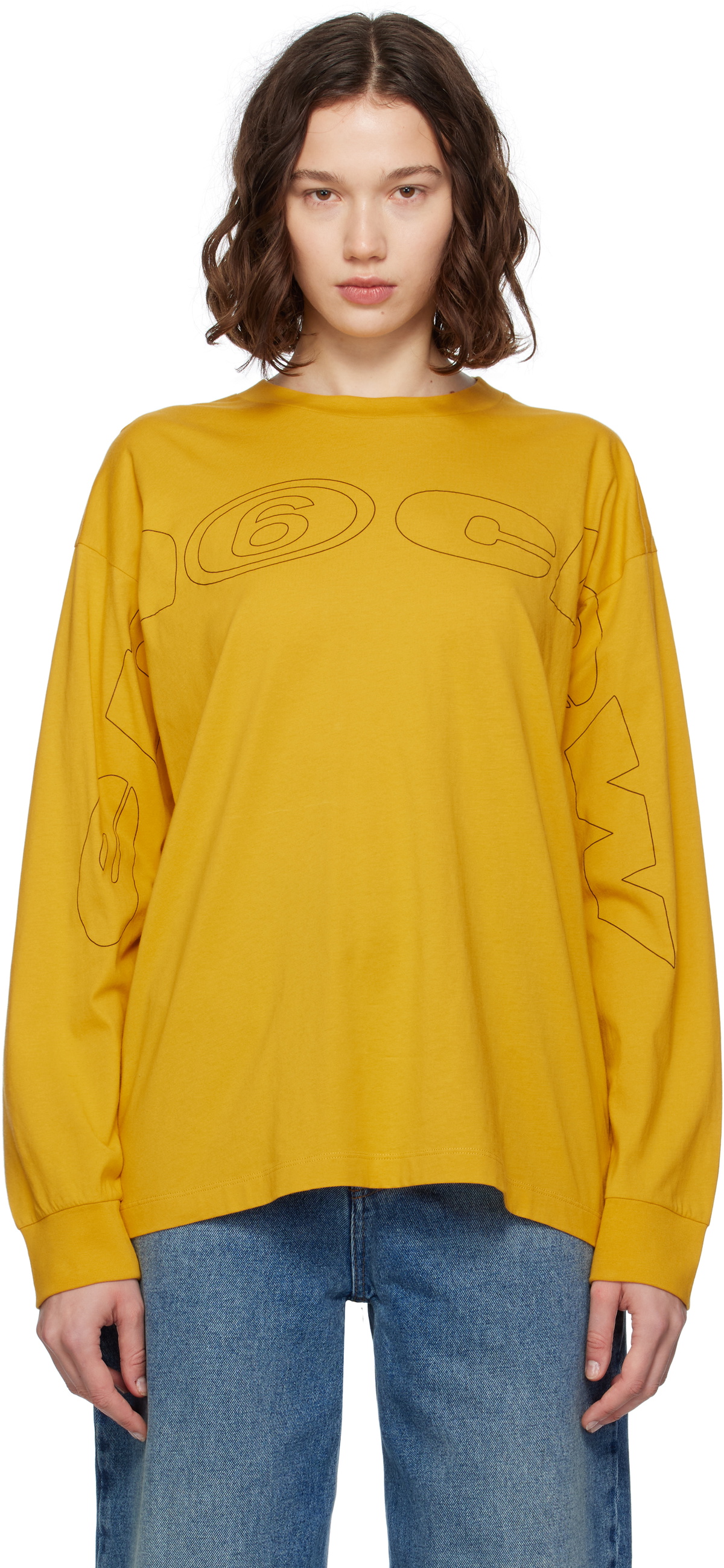 Tシャツ・カットソー MM6 Maison Margiela LONG SLEEVED TOP (S62NH0038 M20115 100) MM6 Maison Margiela Long Sleeved Top | Shopbop