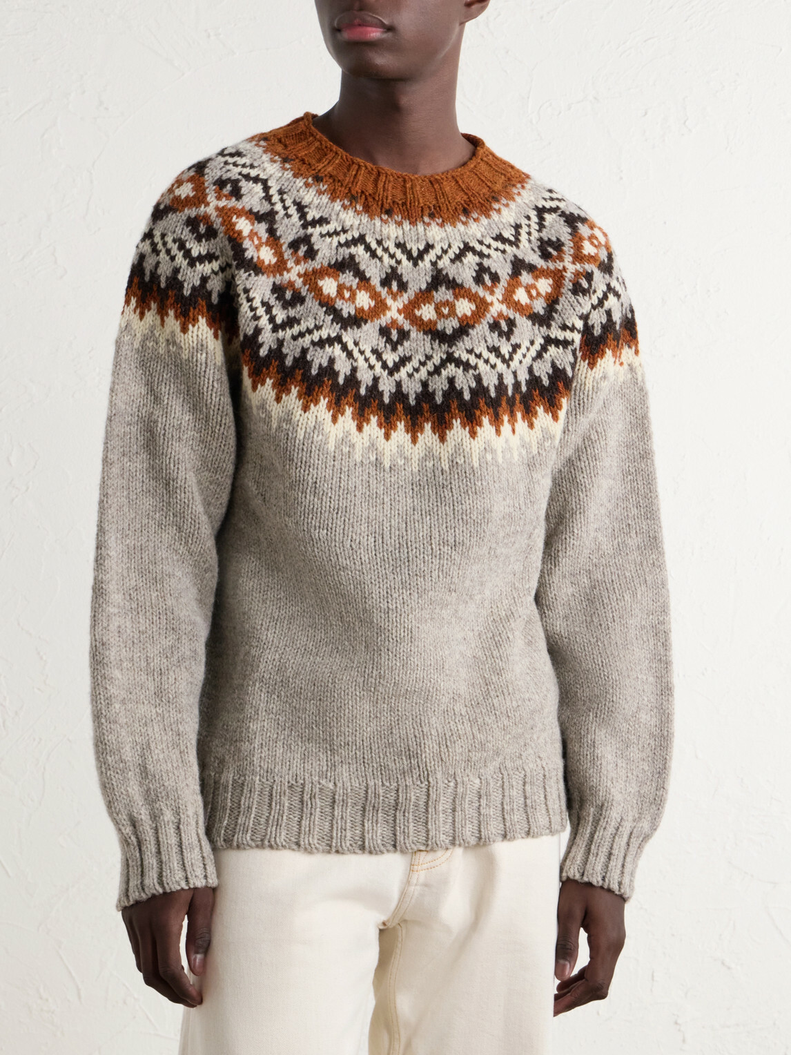 Barbour - Fair Isle Intarsia-Knit Wool Sweater - Gray