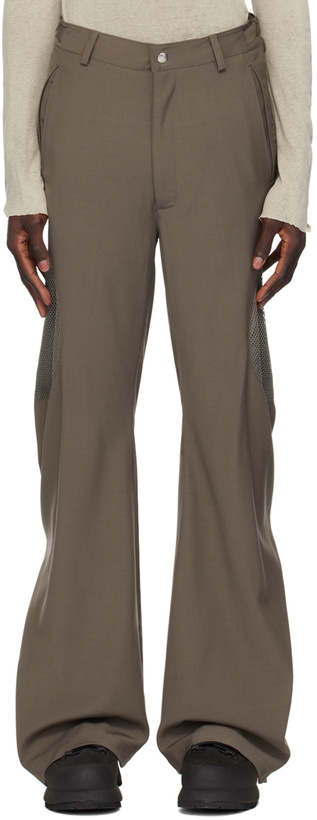 Photo: CMMAWEAR Taupe Zip Panel Trousers