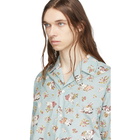 Gucci Blue Chambray Print Oversized Shirt