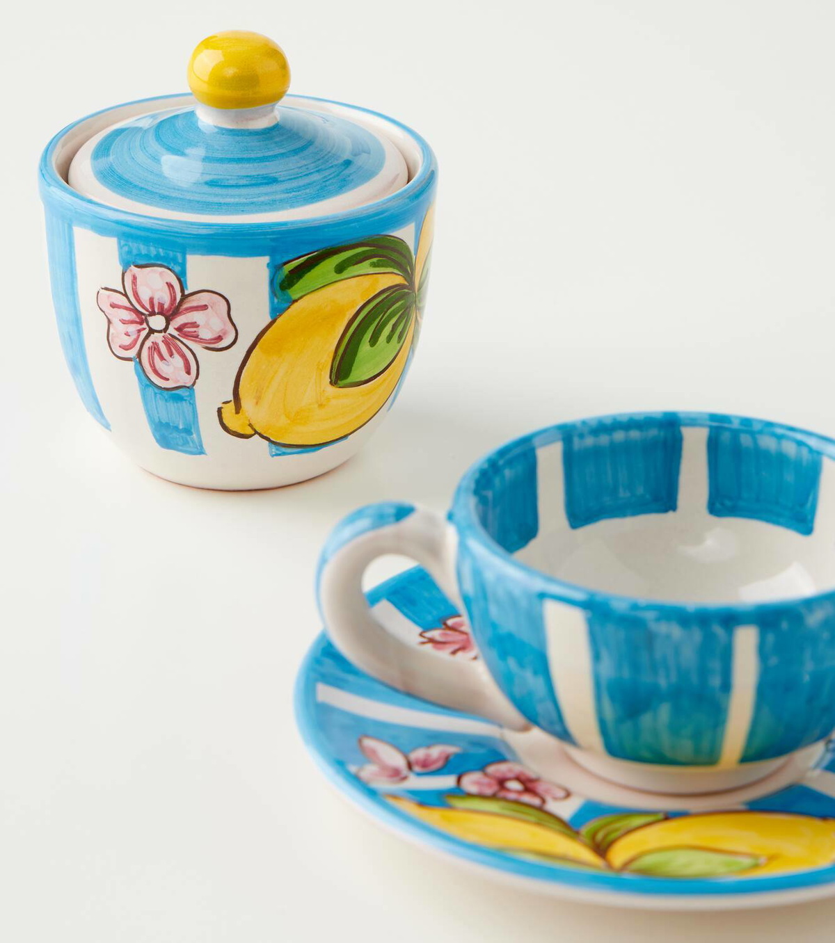 Dolce&Gabbana Casa Taormina striped ceramic sugar bowl