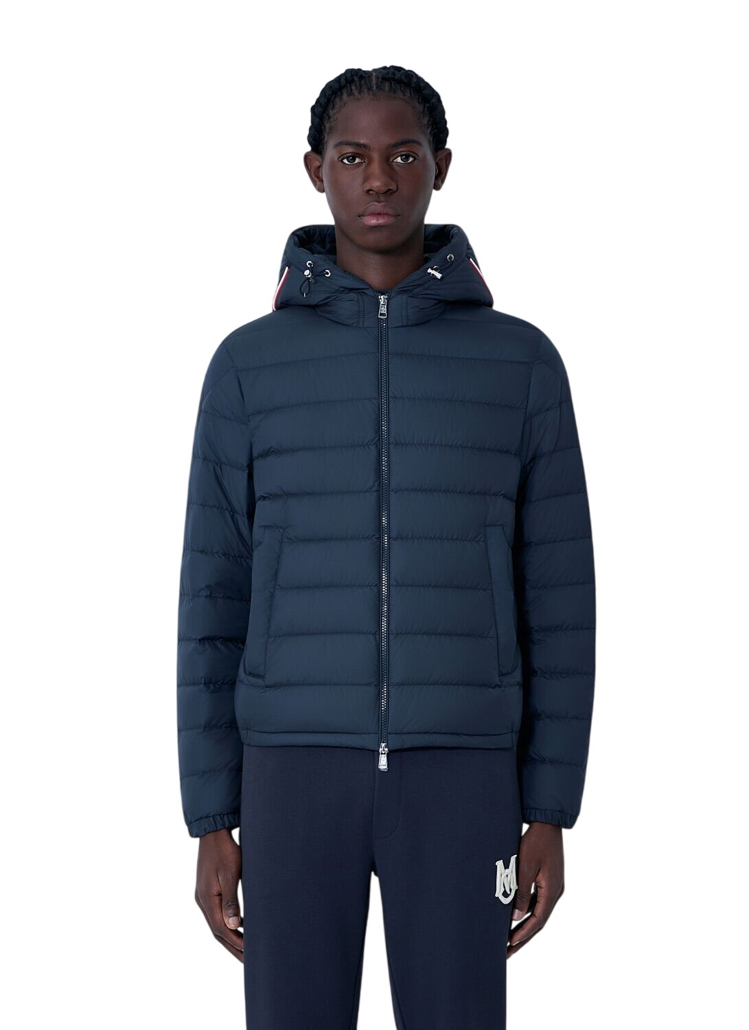 Moncler Men's Leschaux Removable Sleeve Down Jacket in Grey/Black