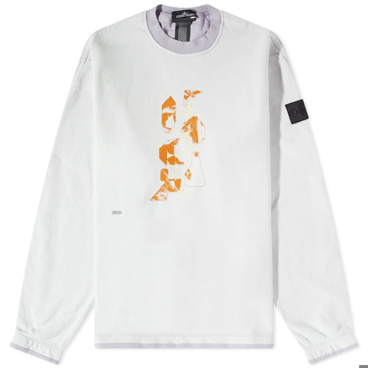 Photo: Stone Island Shadow Project Men's Printed Crew Sweat in Lavender