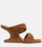 Rick Owens Twisted Cantilever 80 suede mules