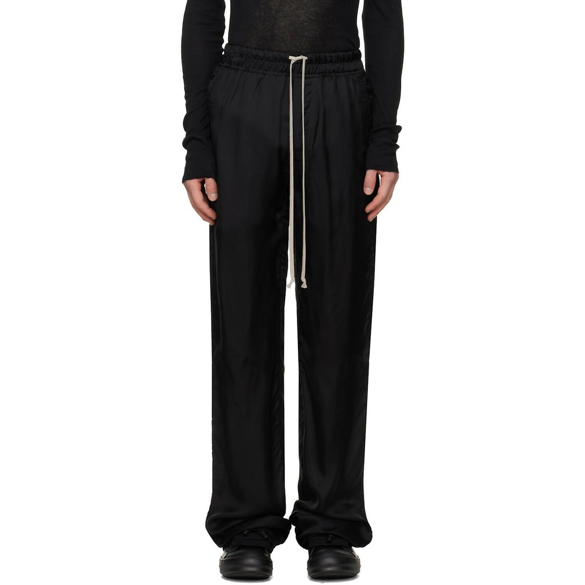 Rick Owens Black Tower Dietrich Drawstring Trousers