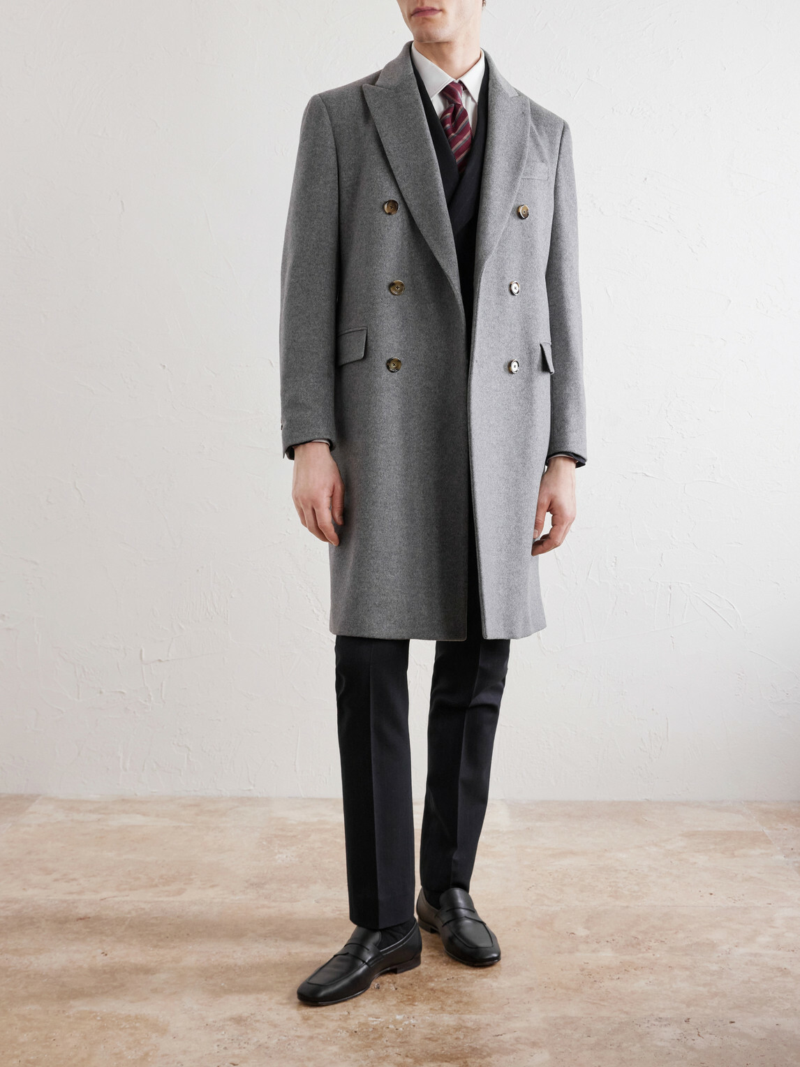Lardini - Double-Breasted Wool Coat - Gray