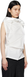 132 5. ISSEY MIYAKE White Standard Blouse