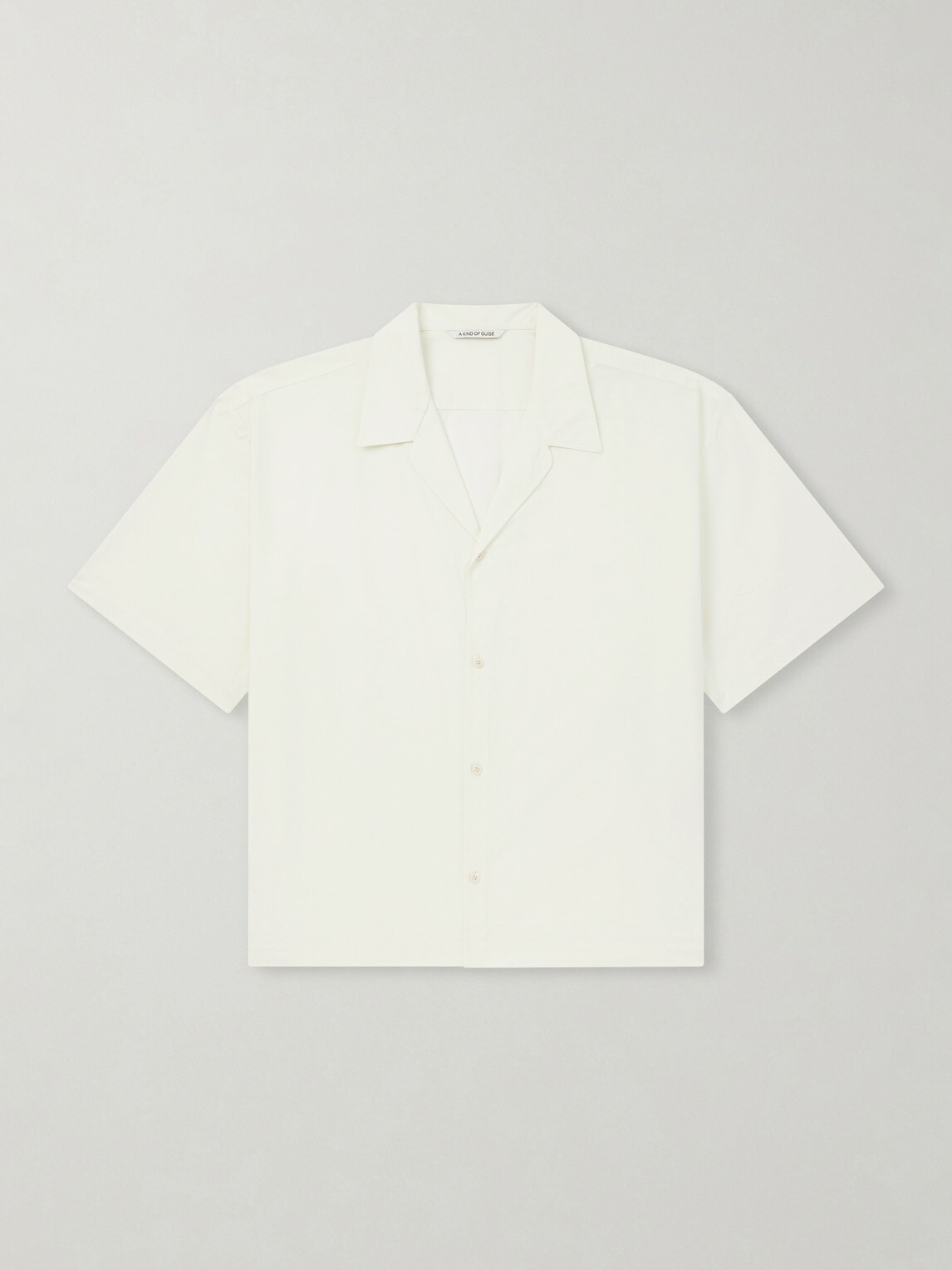 A Kind Of Guise - Samata Camp-Collar Organic Cotton-Poplin Shirt - Neutrals