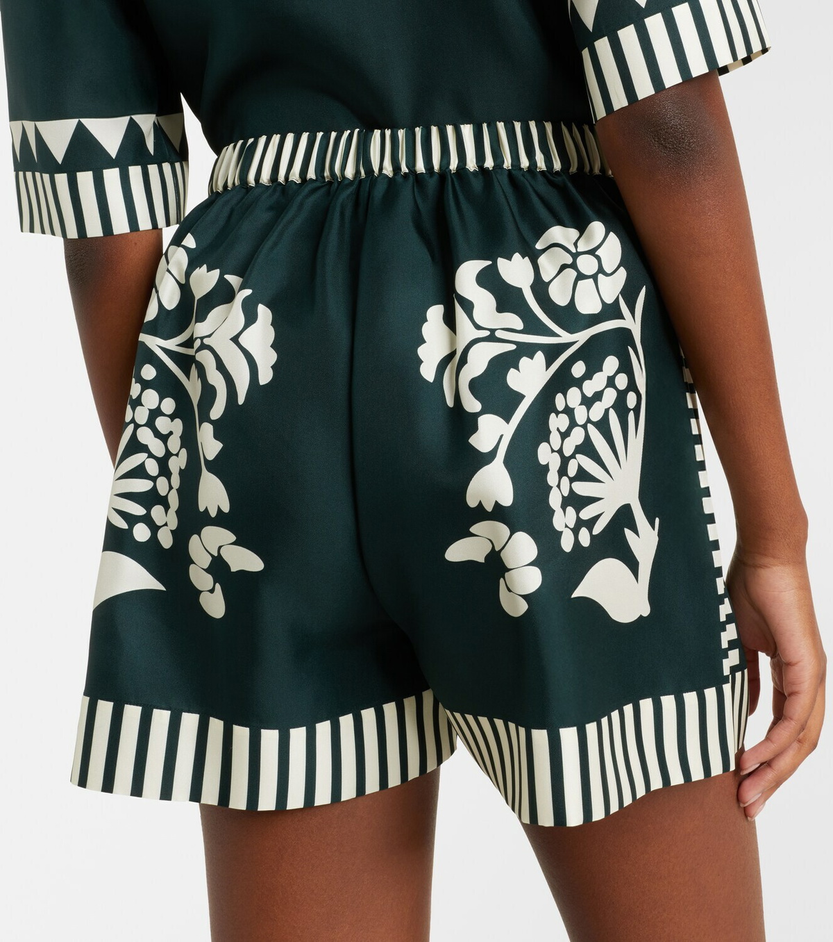 Eres Arjun printed silk twill shorts