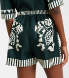Eres Arjun printed silk twill shorts
