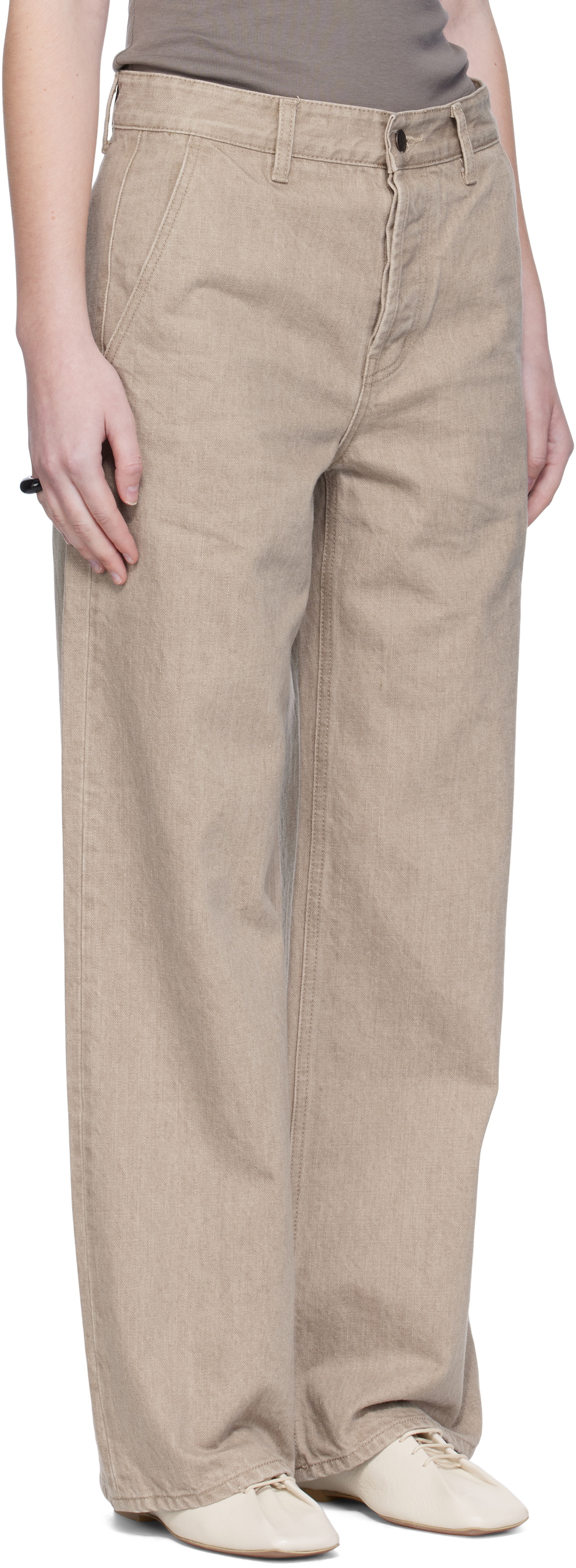 Arch The Beige Midrise Jeans