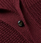 Lardini - Shawl-Collar Wool Cardigan - Burgundy