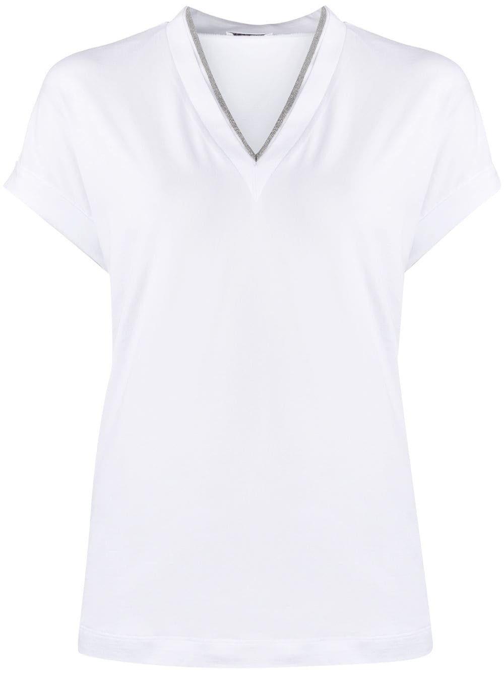 BRUNELLO CUCINELLI - V-neck Cotton T-shirt Brunello Cucinelli