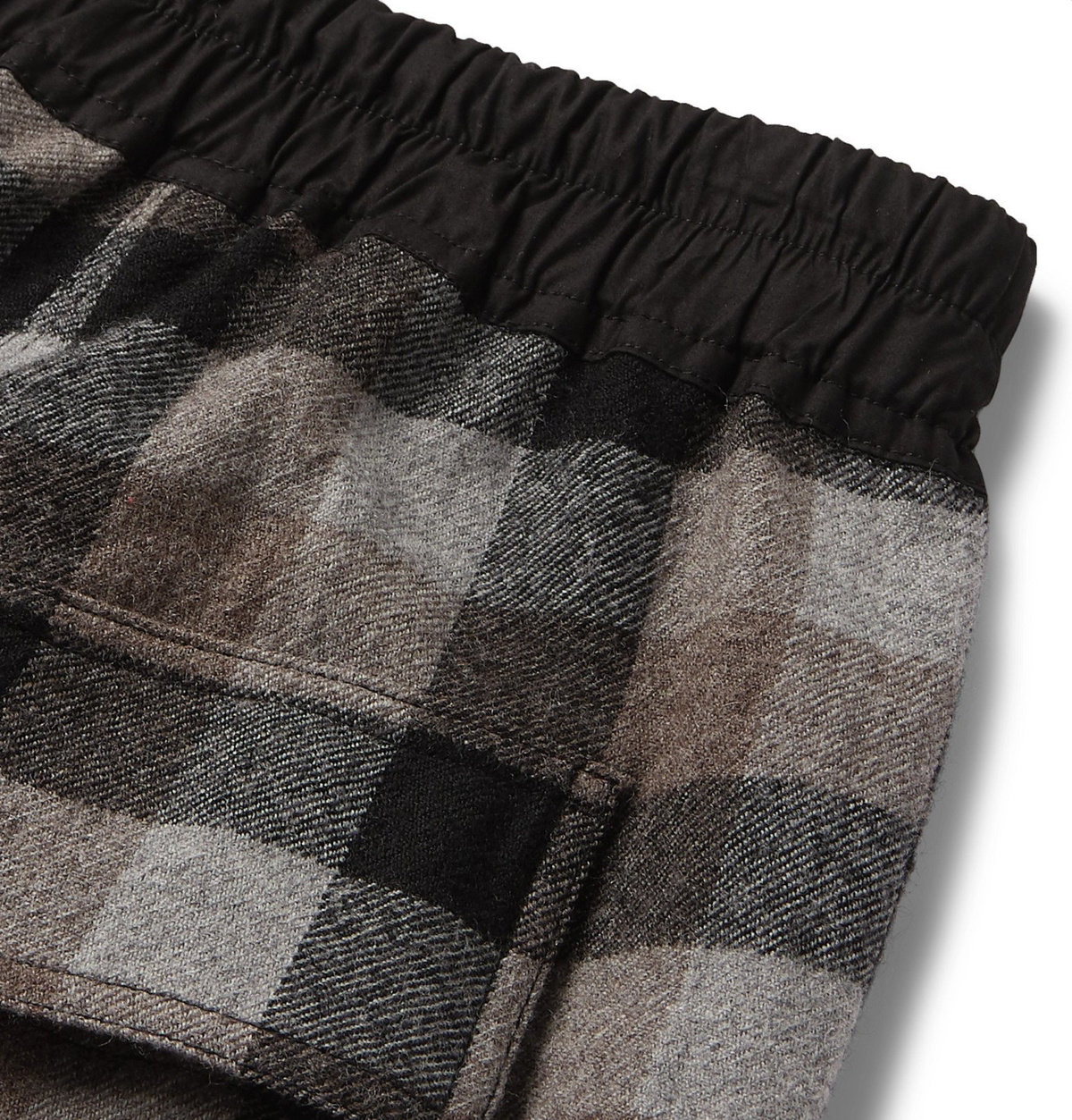 Rick Owens - Pod Poplin-Trimmed Checked Virgin Wool Shorts - Multi