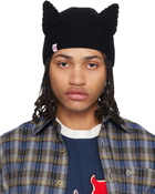 Charles Jeffrey LOVERBOY Black Ears Rib Beanie