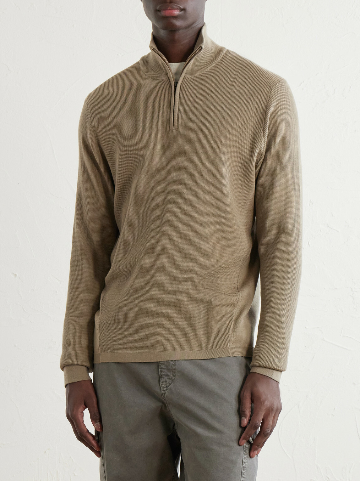 SEASE - Waffle Turtle-Neck Wool-Knitted Sweater - Neutrals