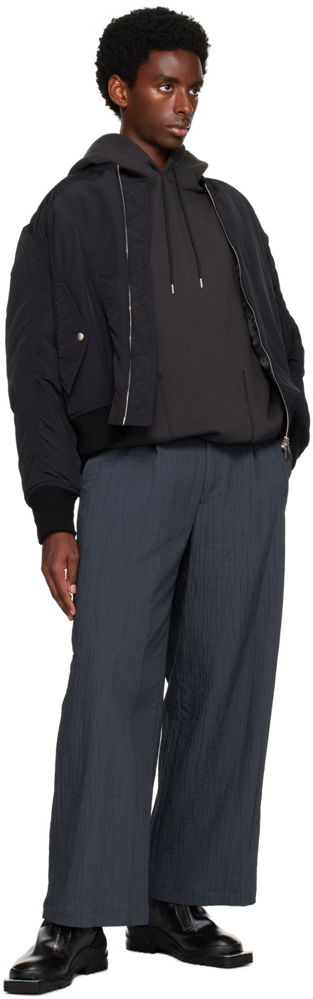 VEIN Black Ruched Bomber Jacket