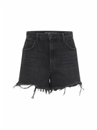 ALEXANDER WANG - Cotton Denim Shorts W/ Raw Cut Hem