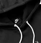 Nike - Sportswear Logo-Embroidered Fleece-Back Cotton-Blend Jersey Hoodie - Black