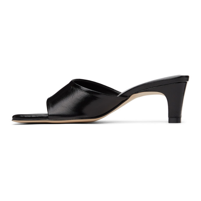 Black slide on outlet heels